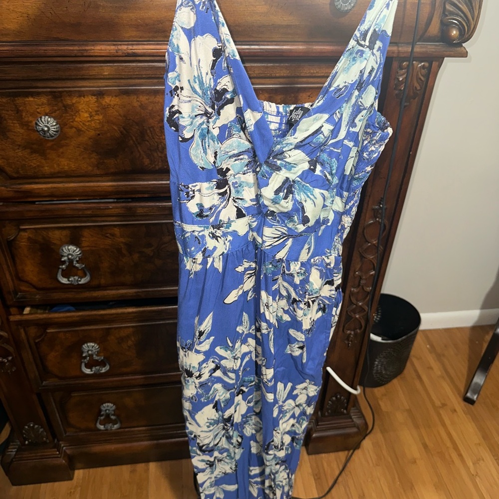 NWT Blue Floral One-Piece Romper